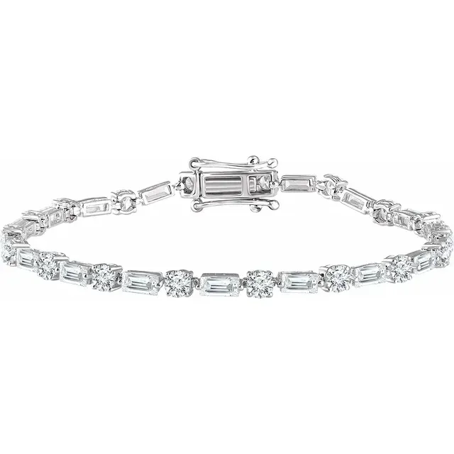 Sterling Silver Cubic Zirconia Line 7" Bracelet Unbridled Blends Immaculate Sight