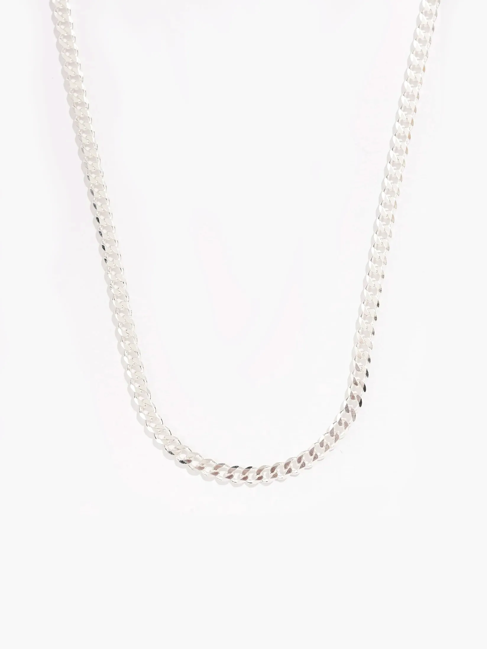 Sophisticated Gem Sterling Silver Curb Chain
