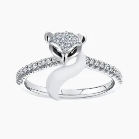 Sterling Silver Gold Plated Fox Ring Distinctive Shape Graceful Craft