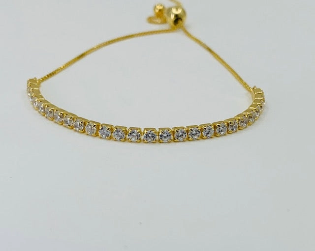 Sterling Silver and Gold Plated Adjustable Bracelet Elegant Mood Glamour Appeal
