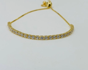 Sterling Silver and Gold Plated Adjustable Bracelet Elegant Mood Glamour Appeal