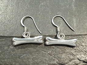 Vintage Jewelry Sterling Silver Bone Earrings