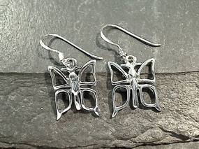 Sterling Silver Butterfly Earrings Sparkling Product Everyday Embellishment