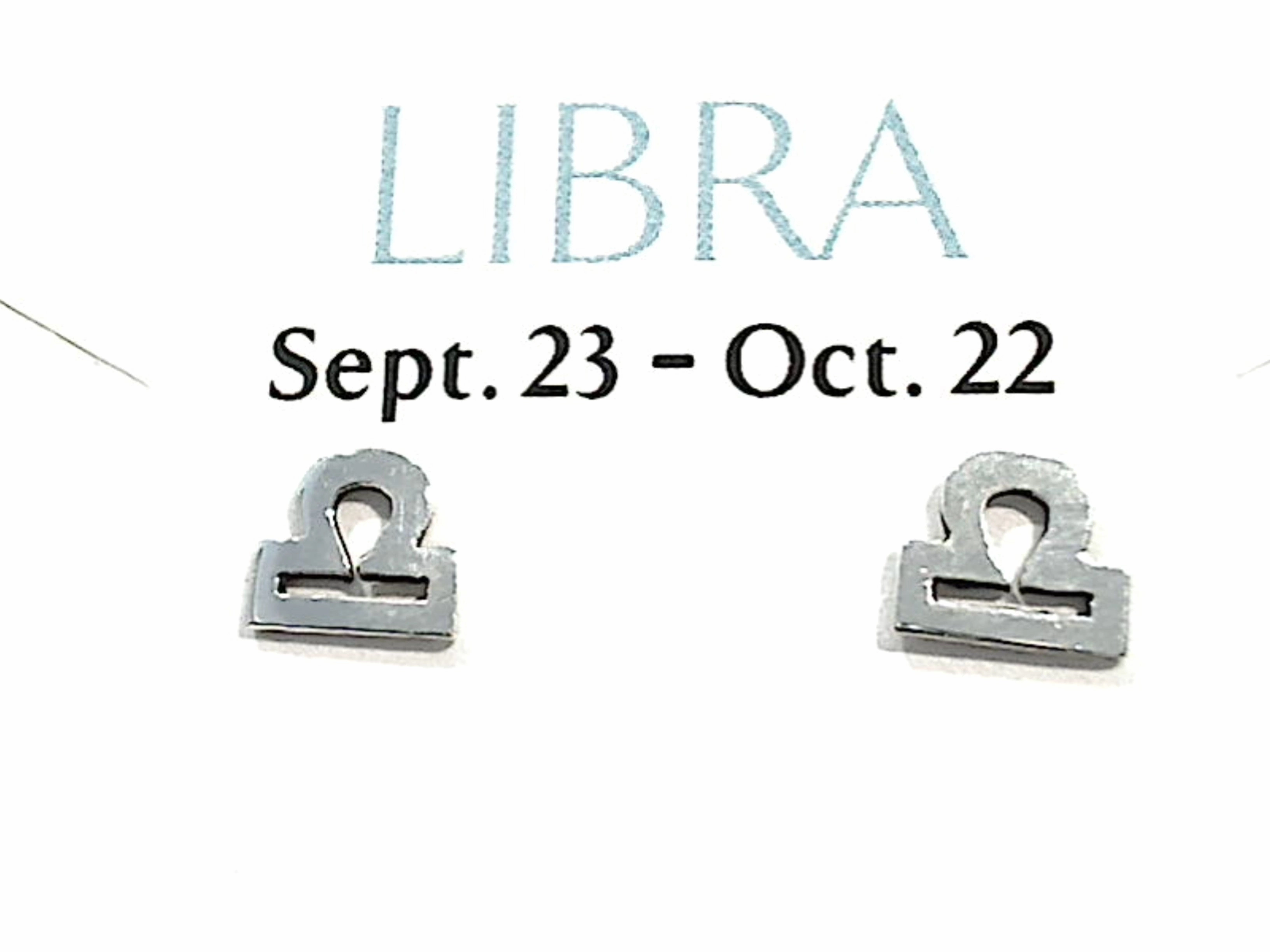 Abstract Decoration Durable Must-Have Sterling Silver Libra Zodiac Stud Earrings