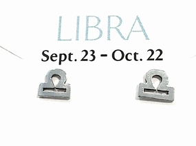 Abstract Decoration Durable Must-Have Sterling Silver Libra Zodiac Stud Earrings