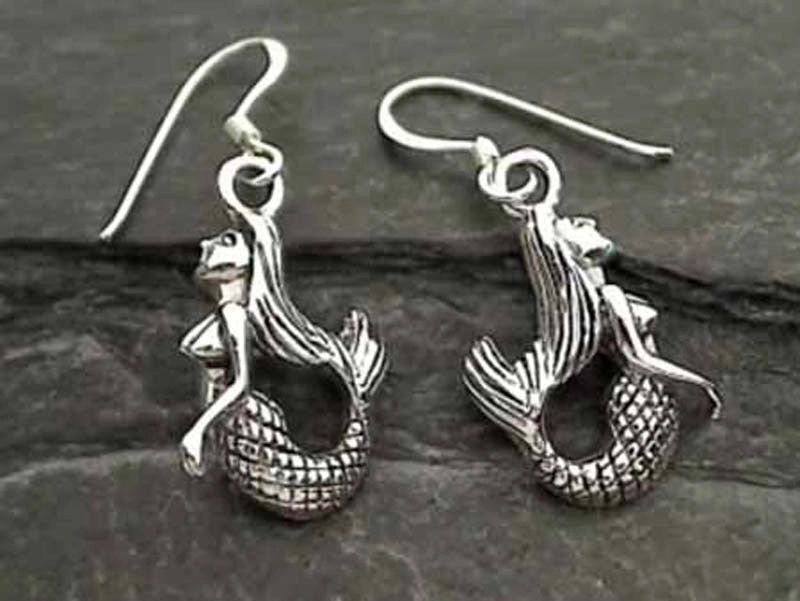 Stunning Option Sterling Silver Mermaid Earrings