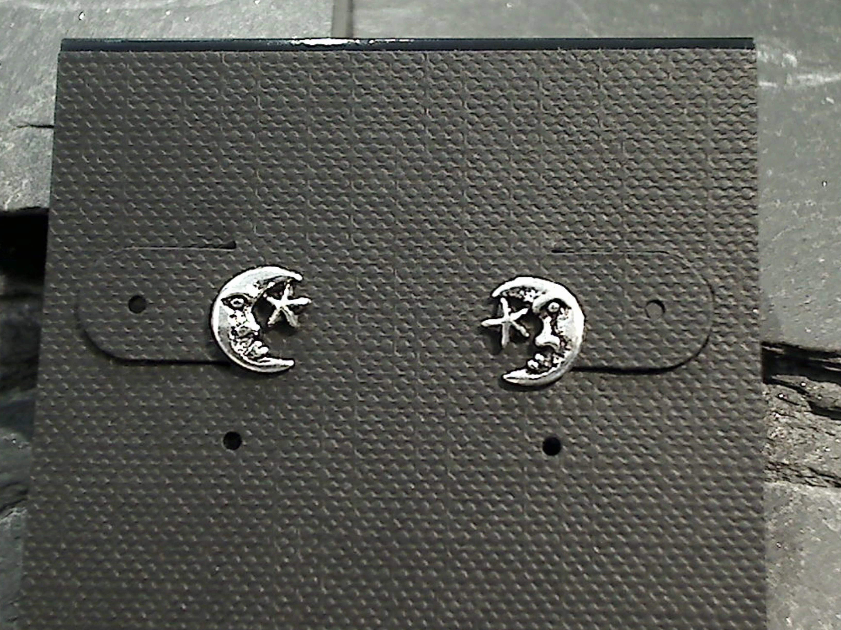 Sterling Silver Moon And Star Stud Earrings Unique Essential