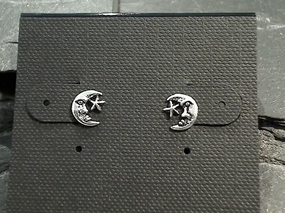 Sterling Silver Moon And Star Stud Earrings Unique Essential