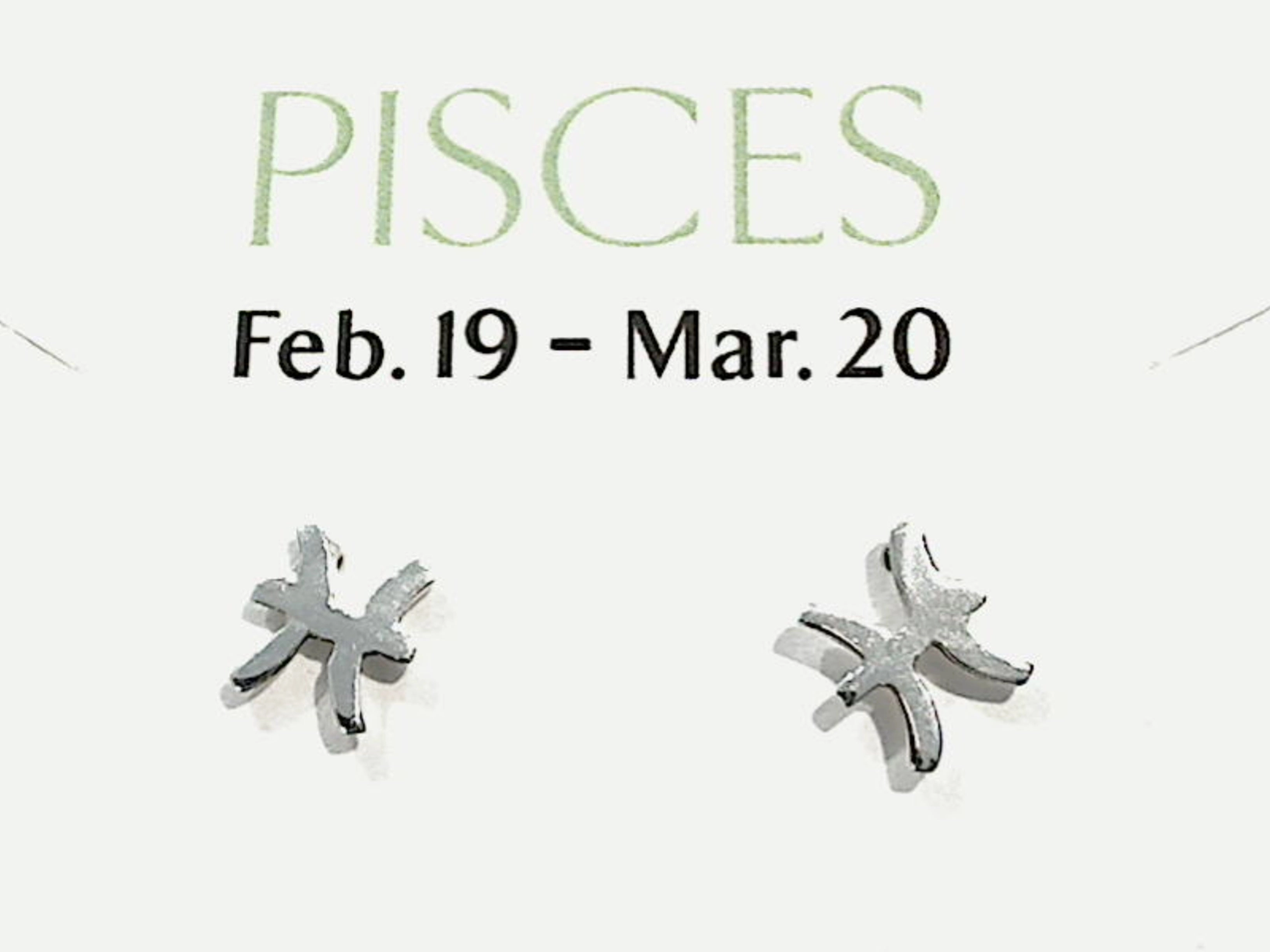 Brilliant Must-Have Sterling Silver Pisces Zodiac Stud Earrings
