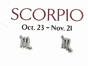 Fashionable Aesthetic Industrial Adornment Sterling Silver Scorpio Zodiac Stud Earrings