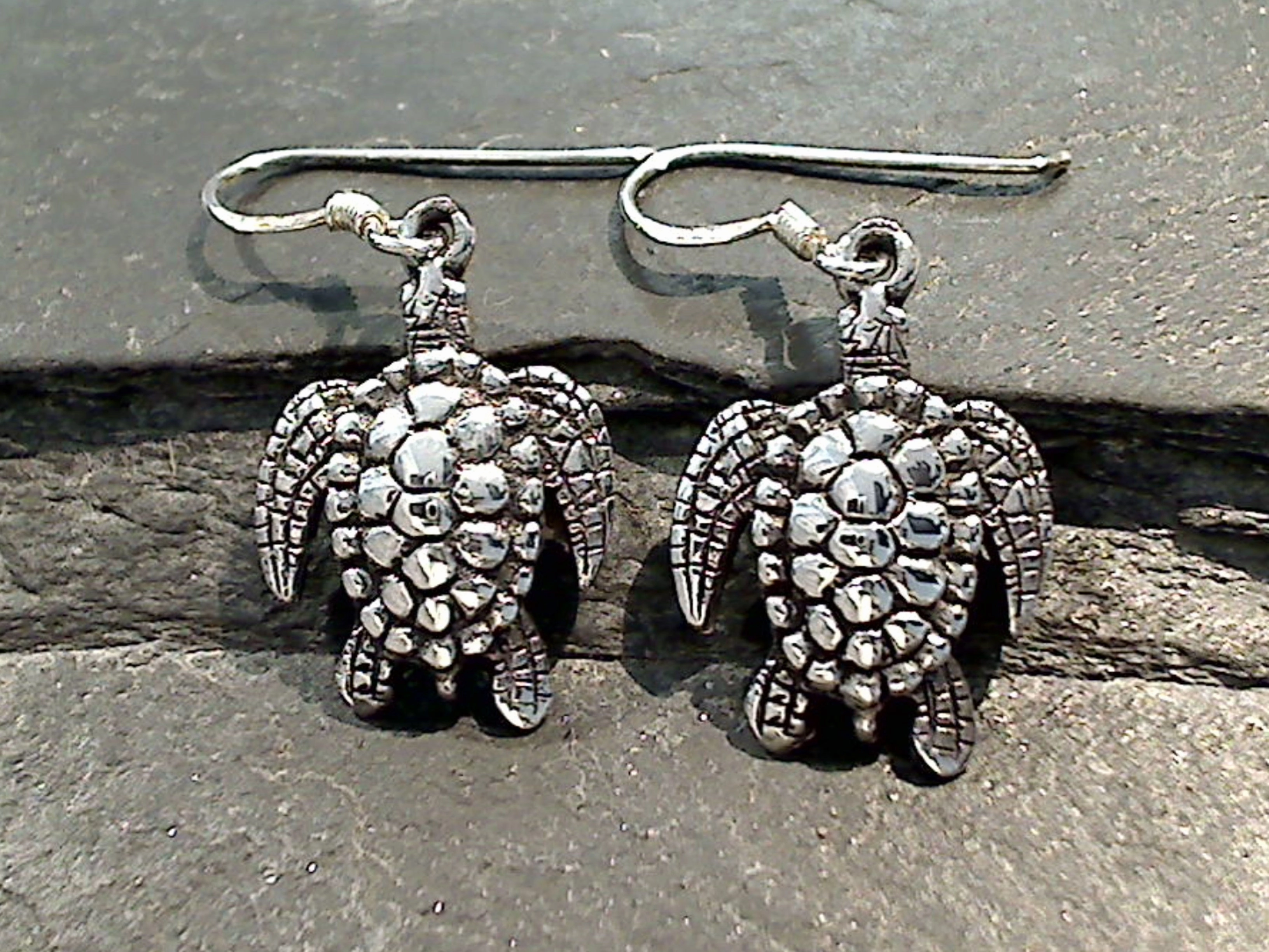 Sterling Silver Sea Turtle Earrings Vintage-Inspired Adornment Winter Ornament