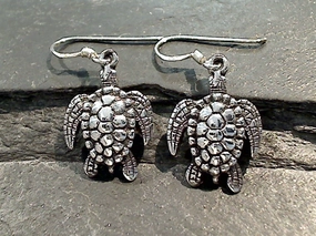 Sterling Silver Sea Turtle Earrings Vintage-Inspired Adornment Winter Ornament