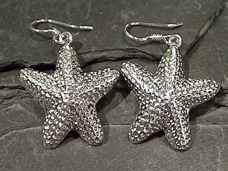 Sterling Silver Starfish Earrings Simple Item