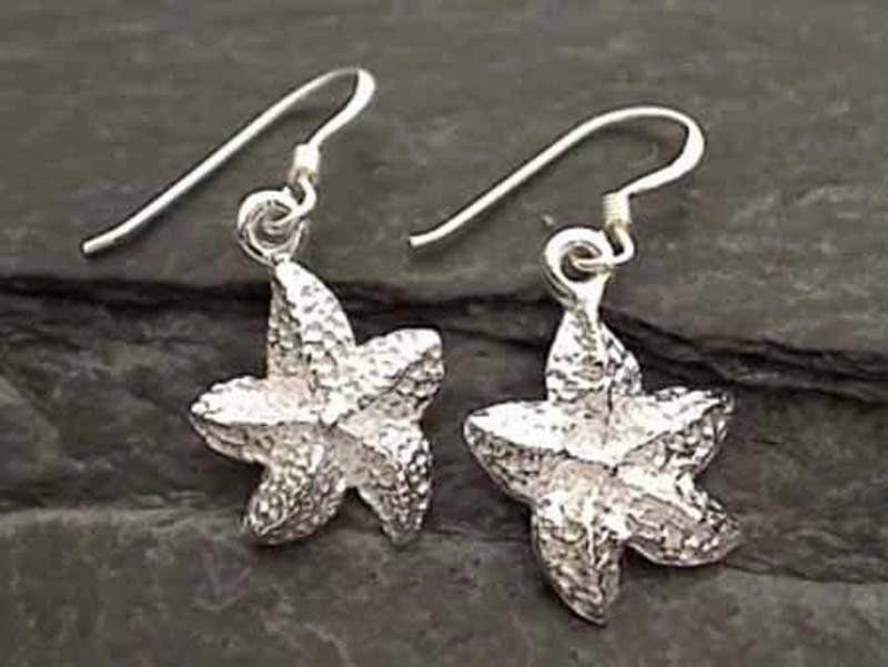 Shiny Aesthetic Sterling Silver Starfish Earrings