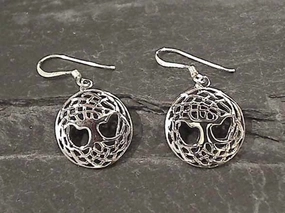 Sterling Silver Tree of Life Earrings Classic Decoration Premium product
