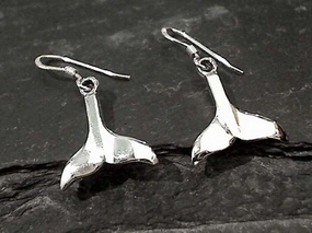 Sterling Silver Whail Tail Earrings Colorful Adornment