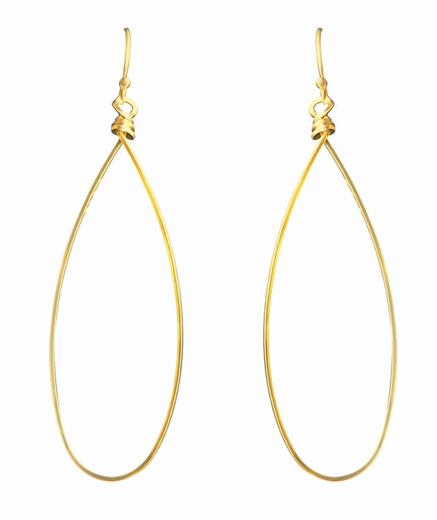 Spiral Embellishment Wire teardrop hoops