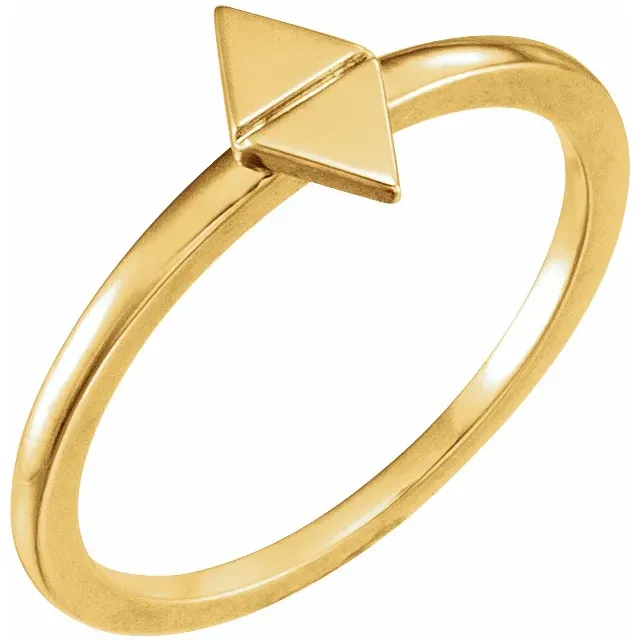 14K Yellow Geometric Stackable Ring Neutral Spark Daily Detail