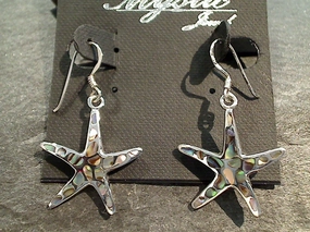 Abalone, Sterling Silver Starfish Earrings Daytime Accessory Comfortable Look