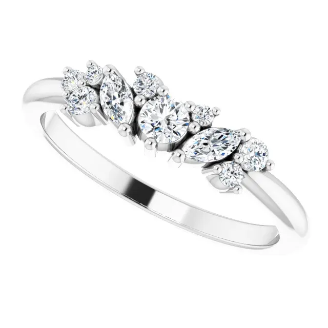 Wonderful Design Romantic Object 14K White 1/3 CTW Diamond Multi-Shape Ring