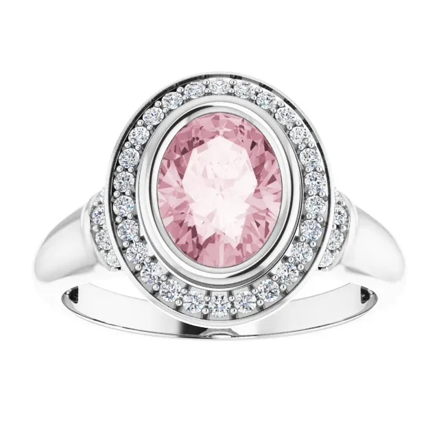 14K White Morganite & 1/5 CTW Diamond Ring Elegant adornment