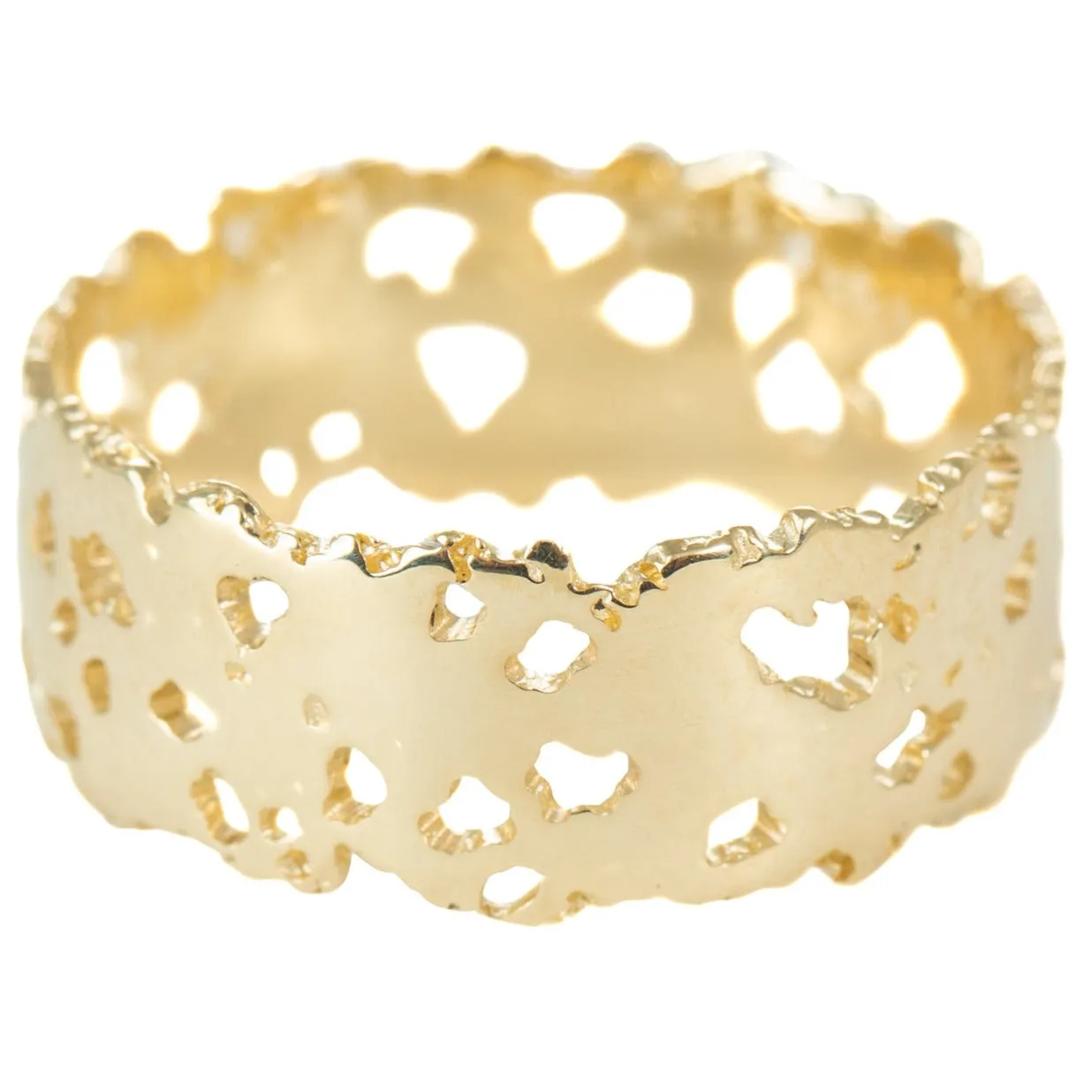 Elegant Treasures Shadow Band - 14ky Gold, 7 mm