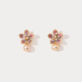 Peach Blossom Pearl Earrings Evening Jewelry