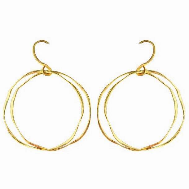 Twin hoops earrings Shiny Decor