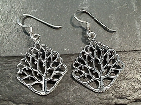 Sterling Silver Tree of Life Earrings Graceful Adornment