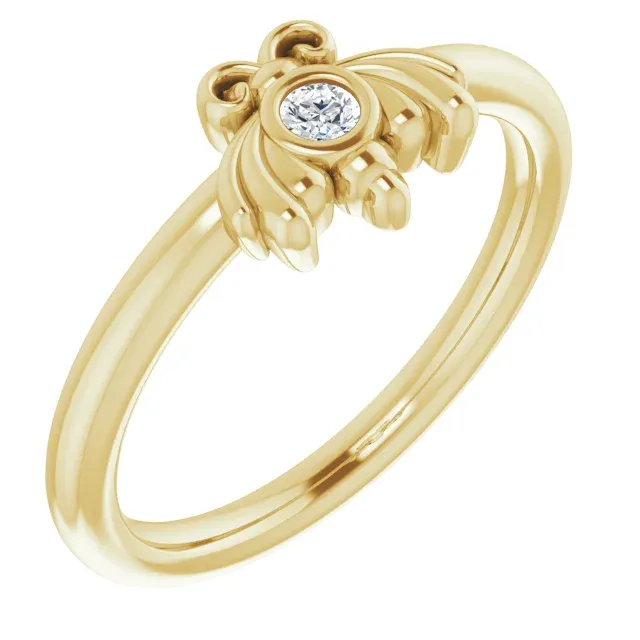 Trendy Appearance Fashion Icon 14K Yellow .03 CTW Diamond Youth Bee Ring