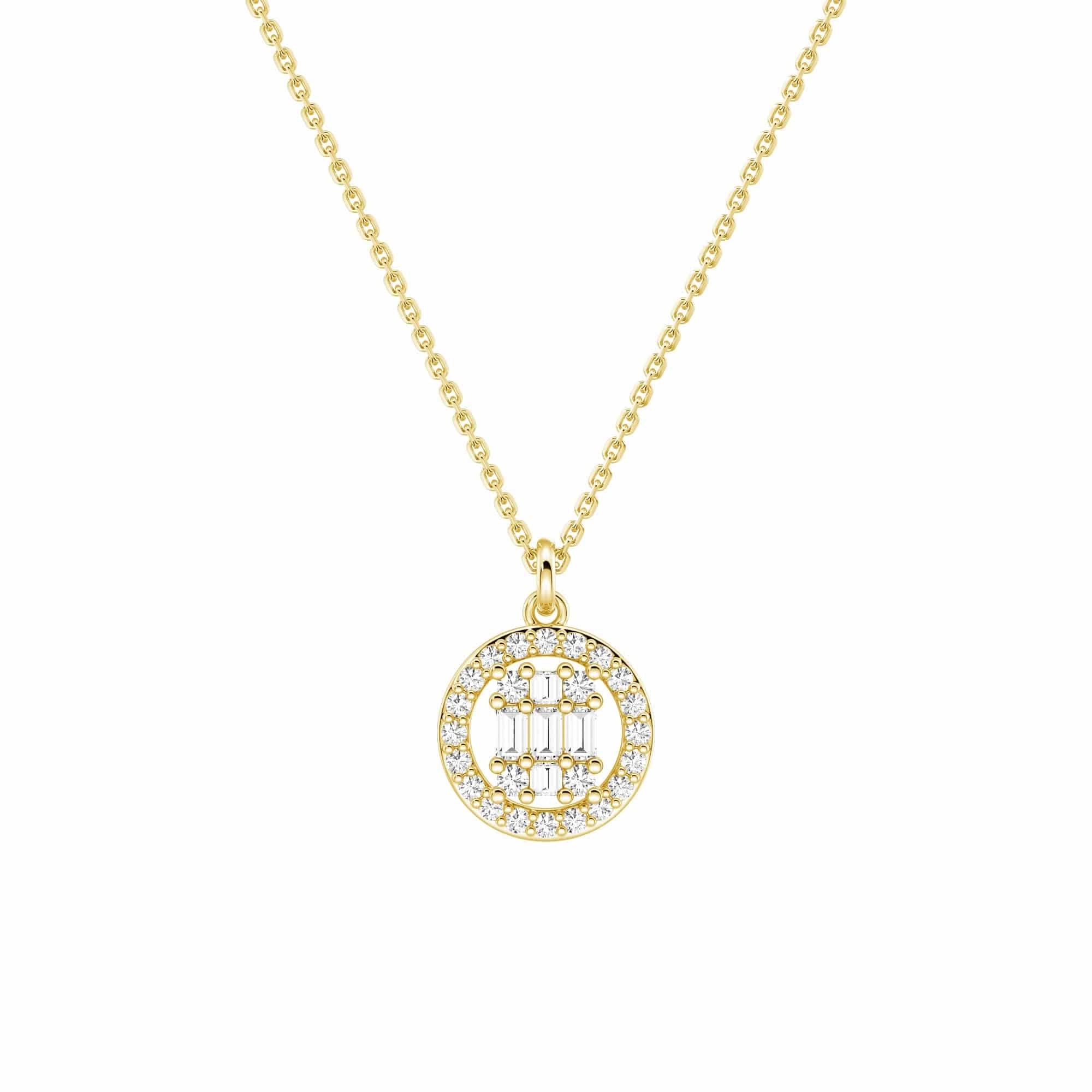 Feminine Touch Infinity Halo Lab Grown Diamond Circle Cluster Necklace