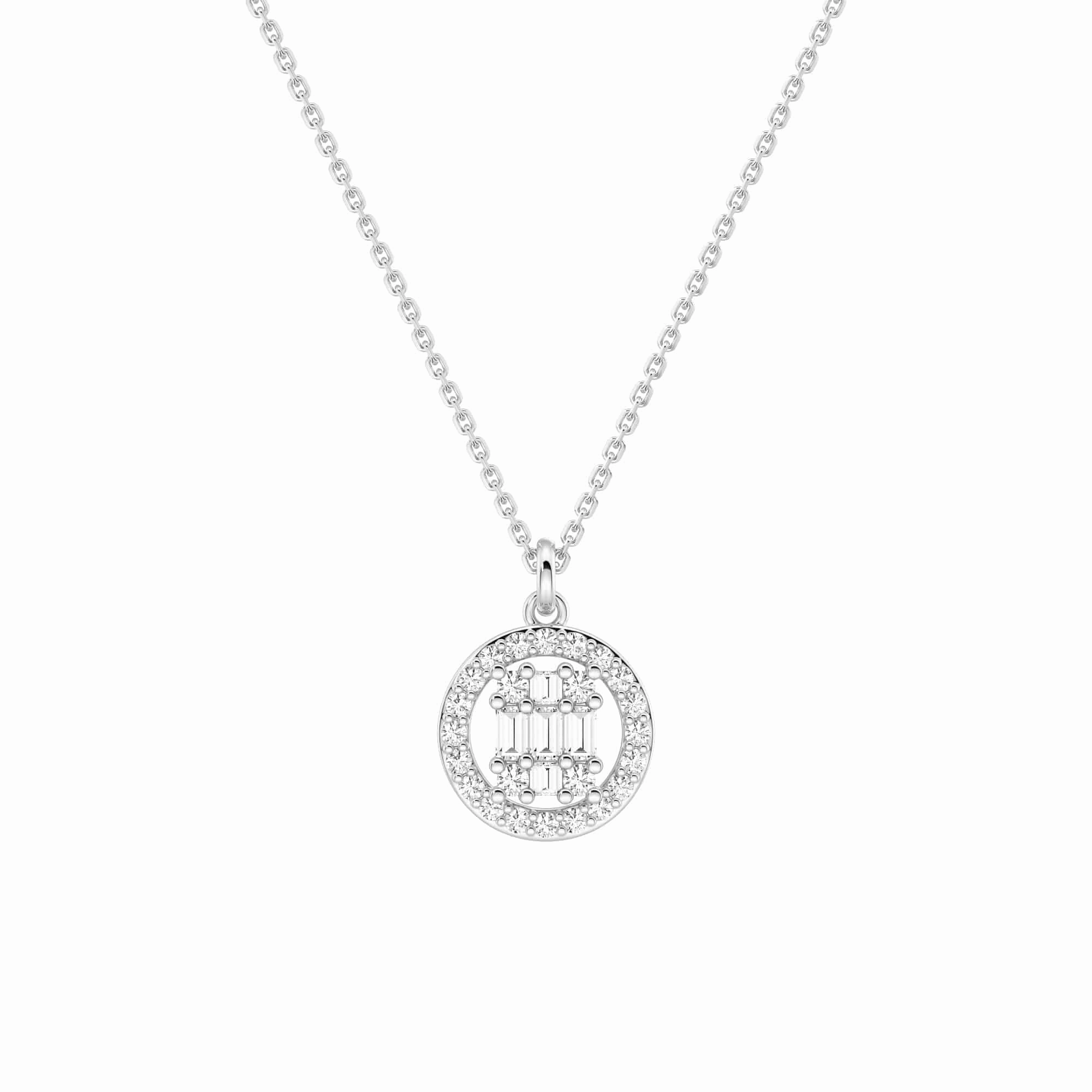 Infinity Halo Lab Grown Diamond Circle Cluster Necklace Classic Charm