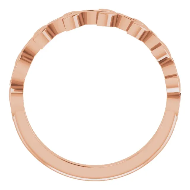 14K Rose Stackable Marquise Design Ring Personal Decoration