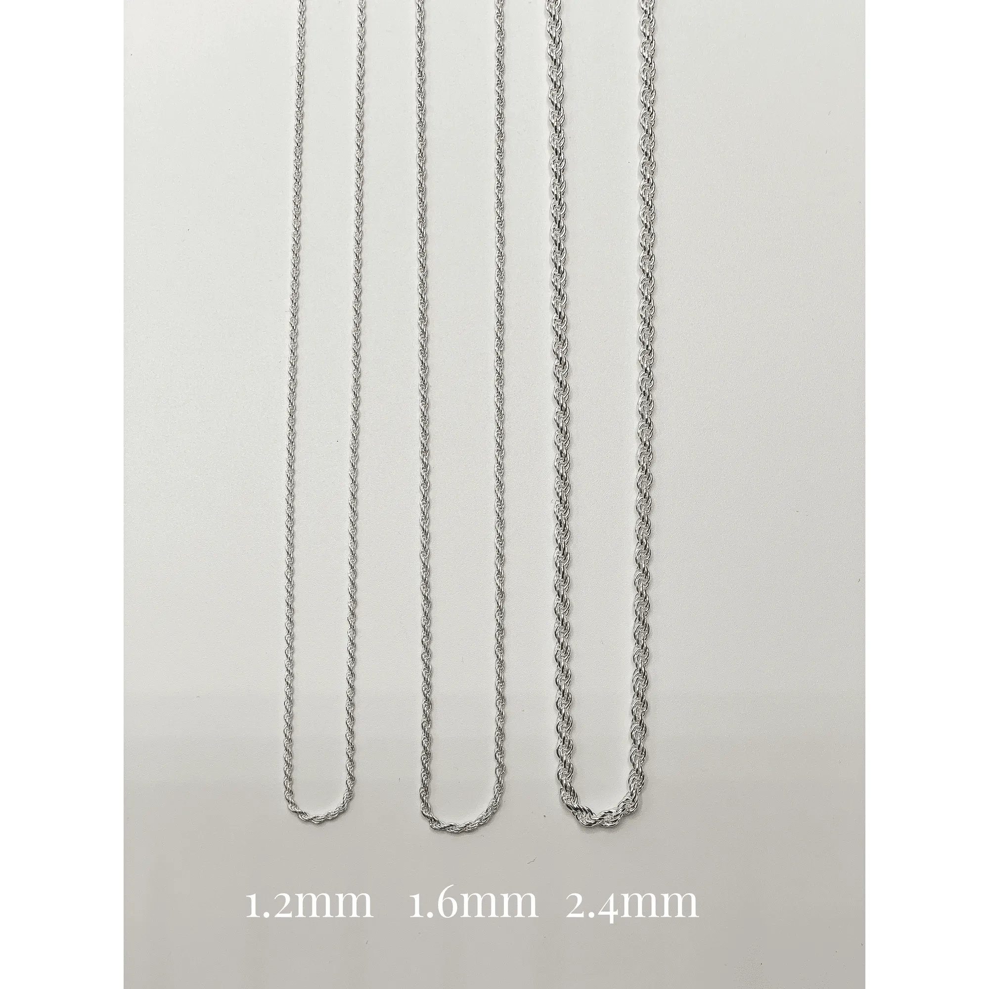 Simple Detail Artisan Accessory Sterling Silver French Rope Chain