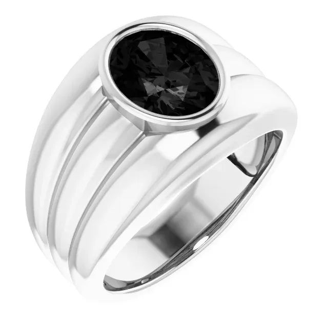 Series Item 14K White Onyx Men's Ring