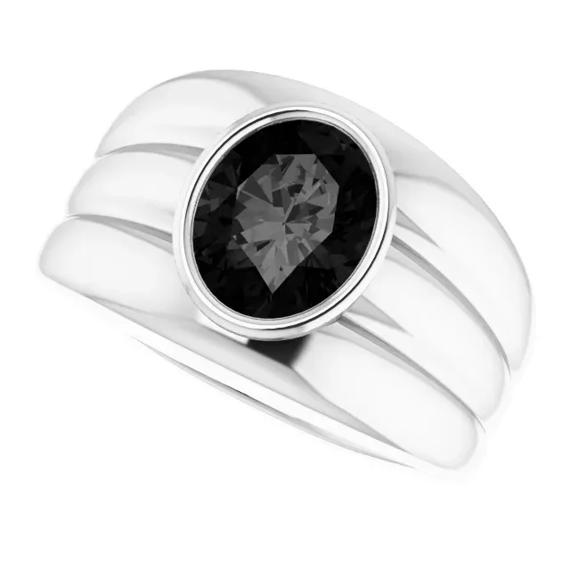 14K White Onyx Men's Ring Contemporary Touch Must have item