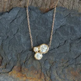 Constellation Pendant - 14k Gold   White Sapphires Modern Twist Shimmering Highlight