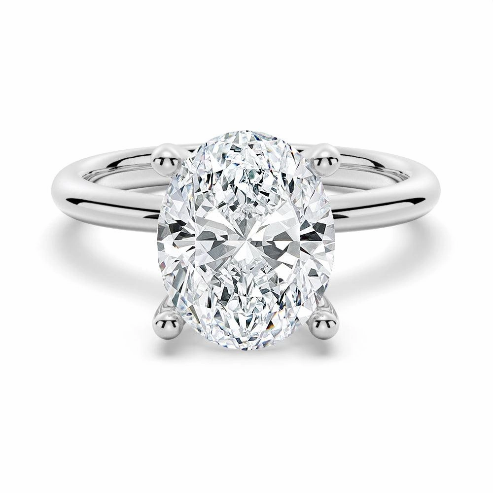 Oval Shaped Solitaire Moissanite Engagement Ring Elegant feature