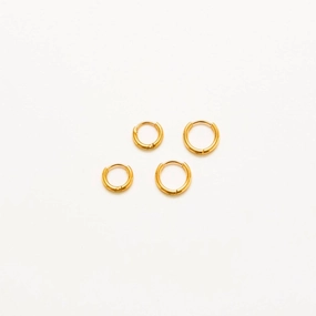 Gold Double Pack - Mini Hoop Earrings Effortless Elegance