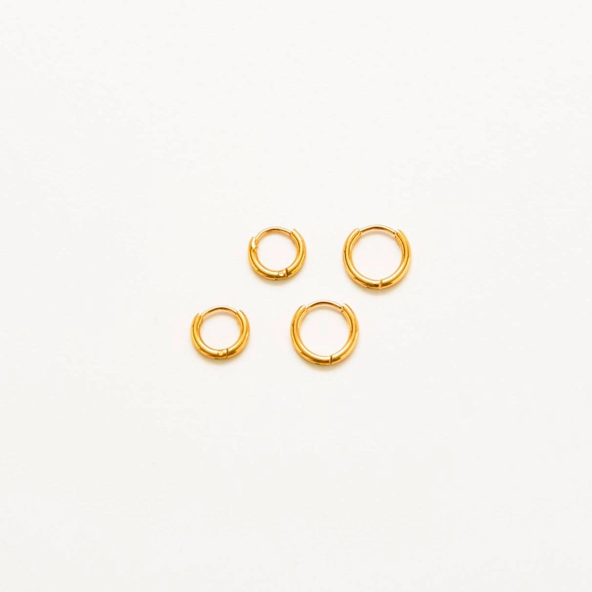 Shiny Treasures Daily Accent Gold Double Pack - Mini Hoop Earrings
