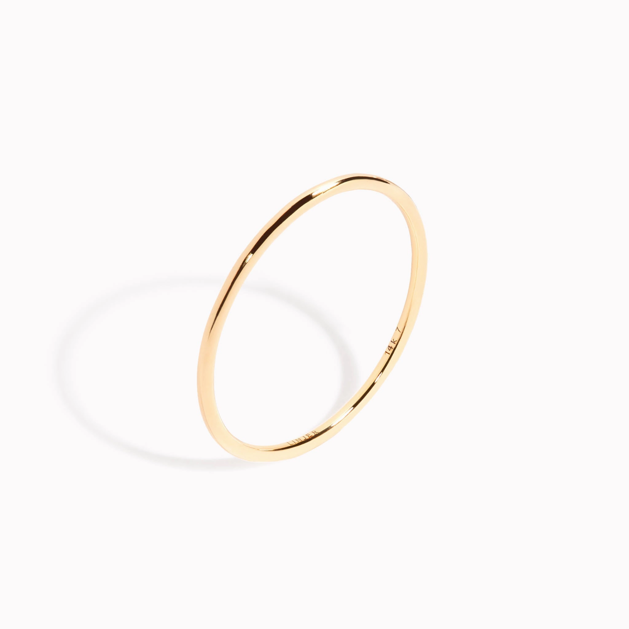 Contemporary Highlight Expressive Style 14k Gold Stacking Ring