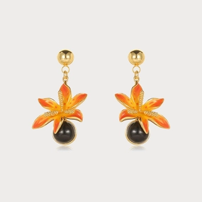Leopard Flower Earrings Simple Style