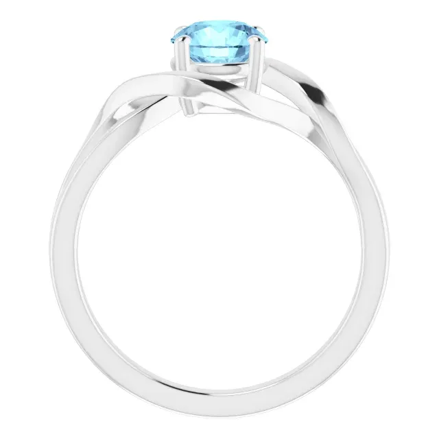 14K White Aquamarine Ring Custom Bauble