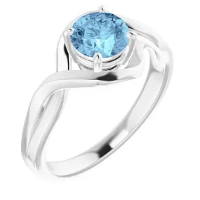 14K White Aquamarine Ring Time Honored Elegant Feel