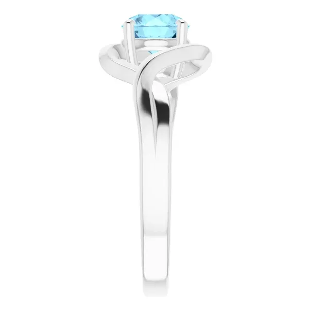 14K White Aquamarine Ring Premium Piece