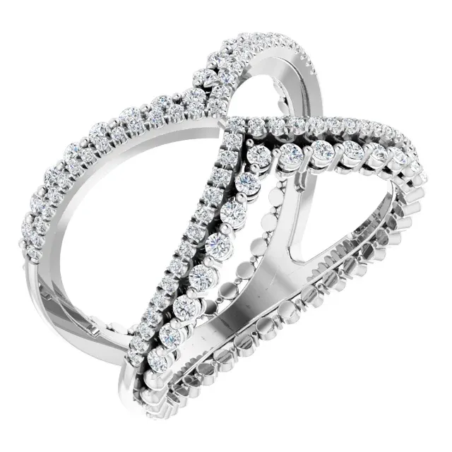 14K White 1/2 CTW Diamond Negative Space Ring Chic Choice