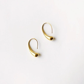 Sparkling Edge Minimal Glow Gold Waterdrop Hook Earrings