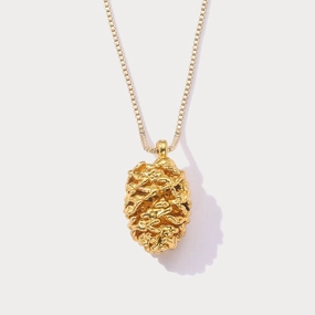 Ethical Item Gold Pinecone Necklace