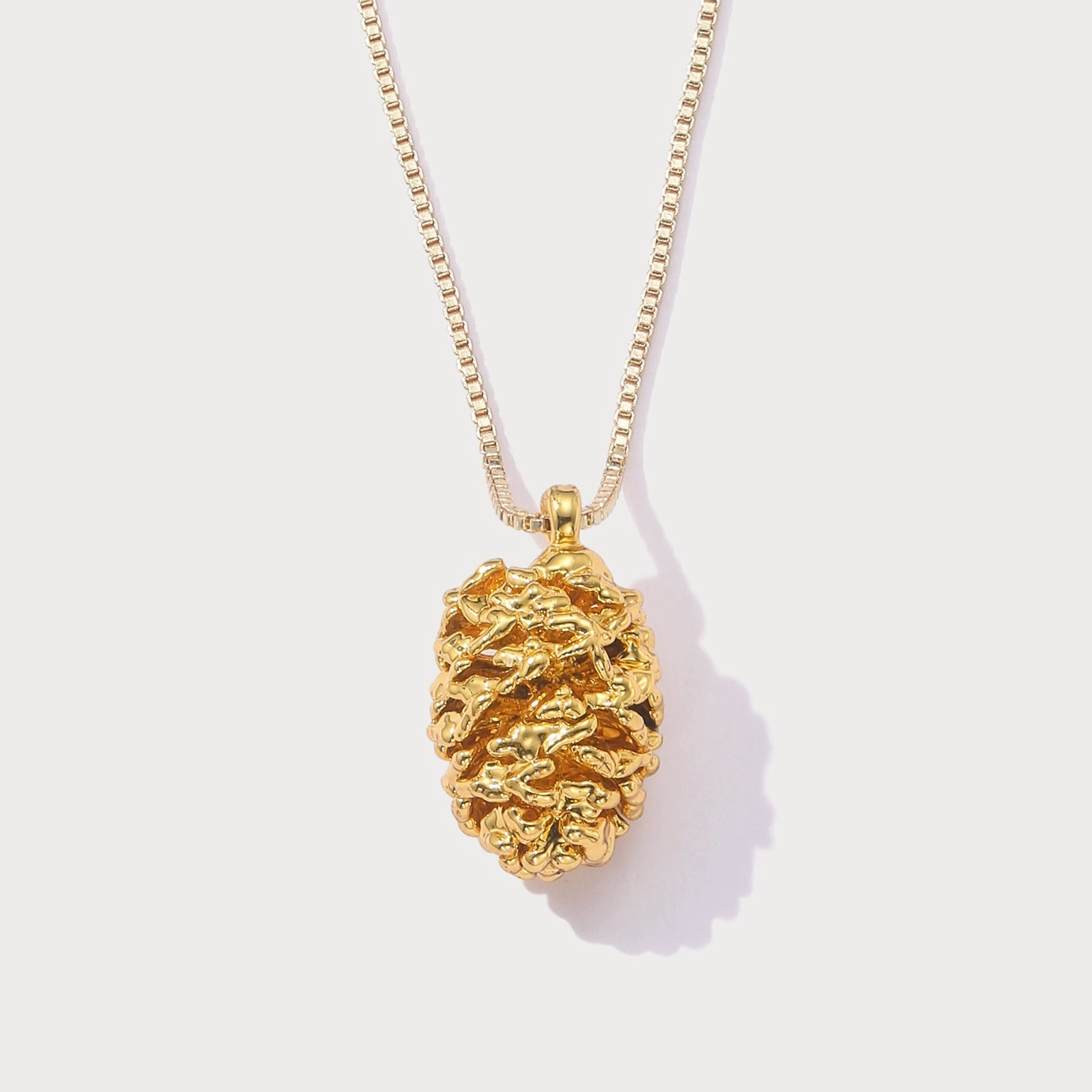 Ethical Item Gold Pinecone Necklace