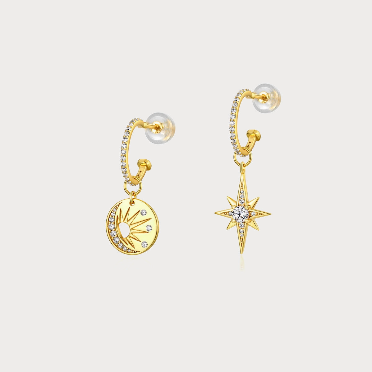 Sun and Star Earrings Wedding Trinket Lustrous Piece